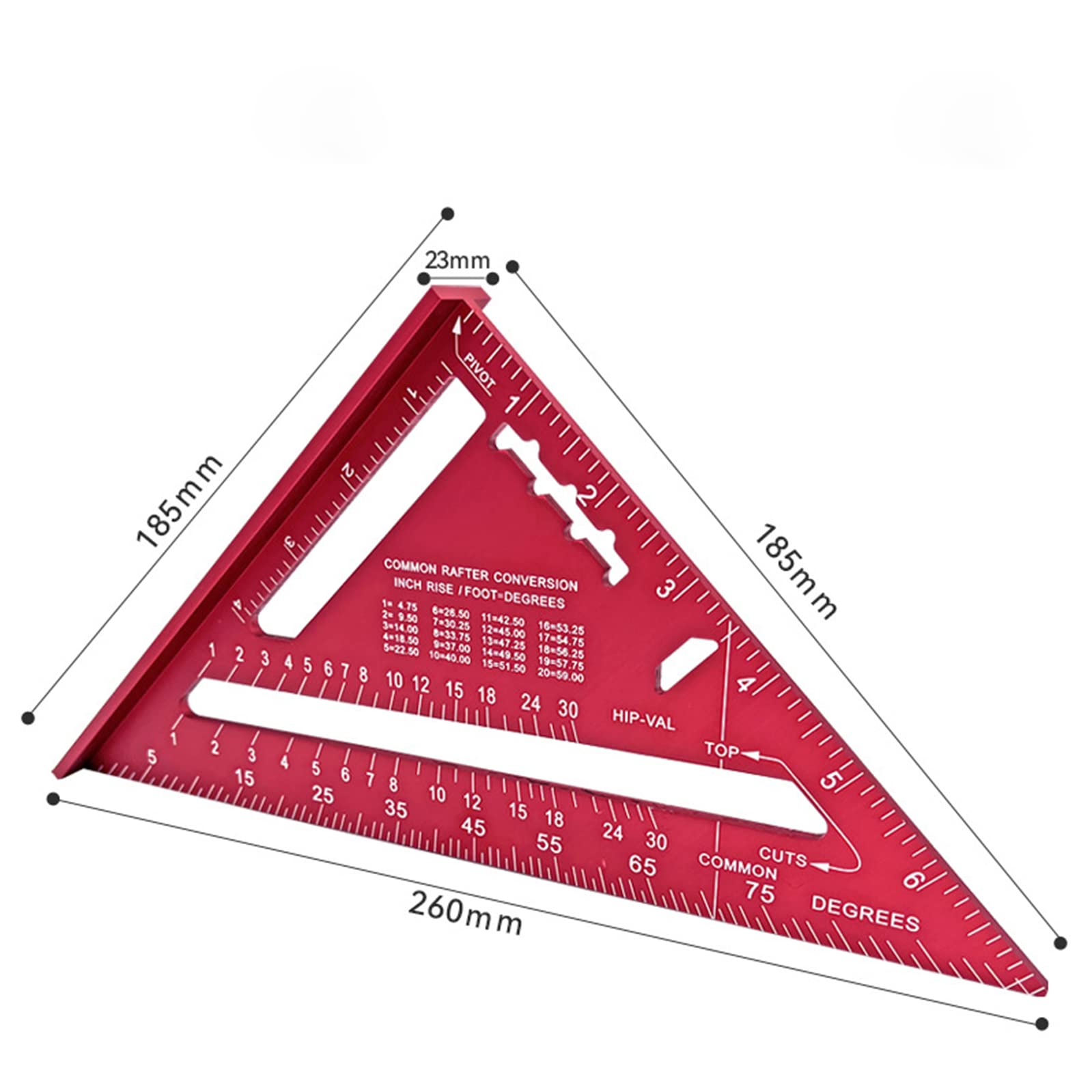 Aluminum Alloy Triangle Ruler – Precision Woodworking Square For Height & Angle Measuring - View #12