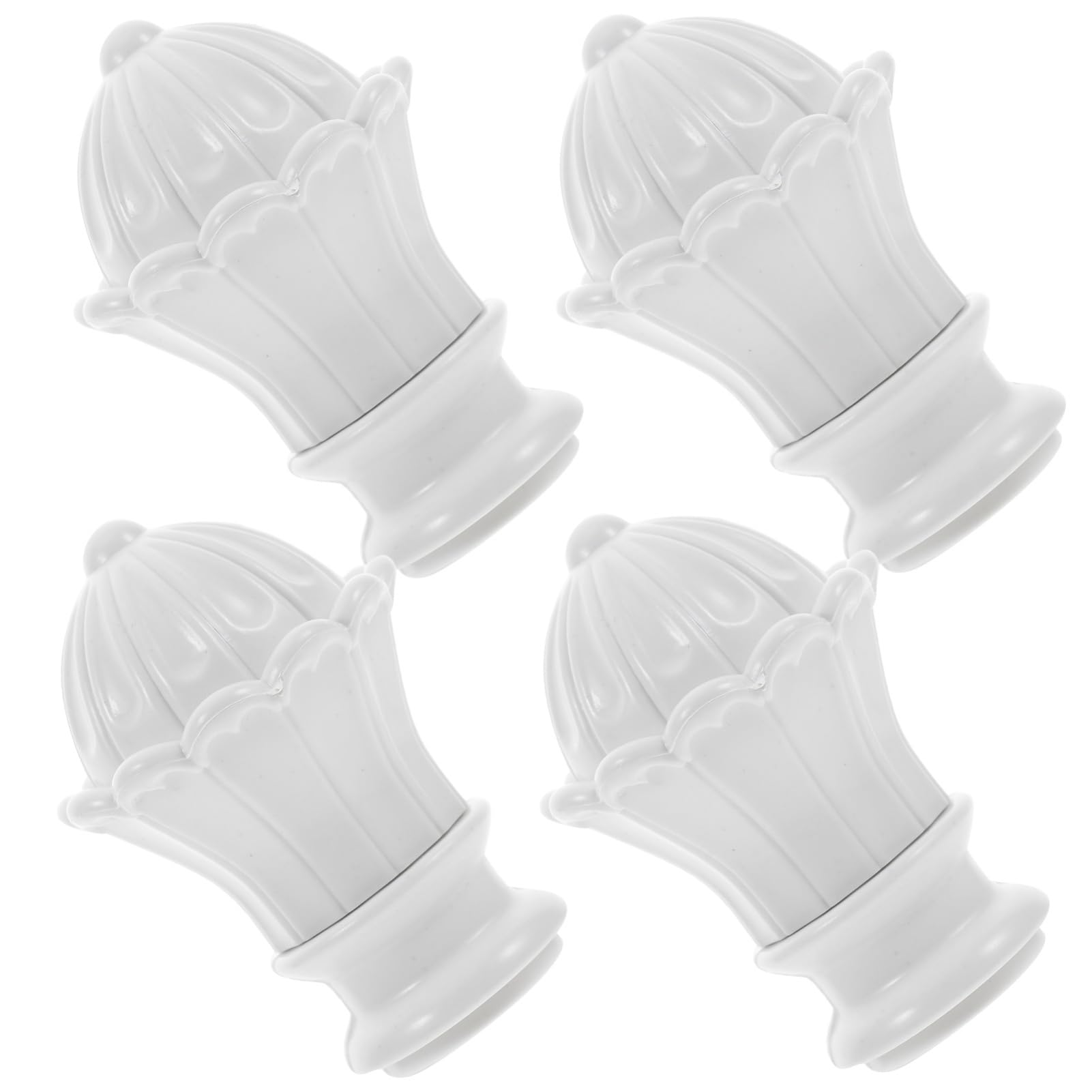 Cabilock 4Pcs Vintage Plastic Curtain Rod End Caps Fits Window Curtain Rods Decorative Farmhouse Style Finials for Home and Window Treatments
