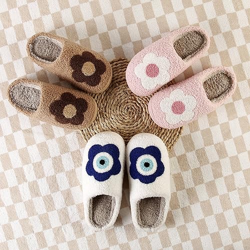 Image of LNERIP Animal Slippers Fruit Slippers Plant Slippers Various Cartoon Patterns Fluffy Soft Memory Foam Retro Indoor Outdoor Home Couple Shoes