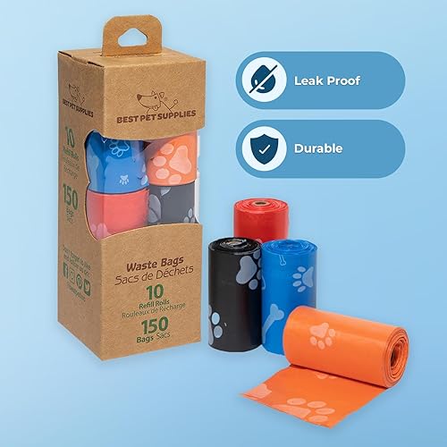Miniatura 3 de Best Pet Supplies Dog Poop Bags for Waste Refuse Cleanup Doggy Roll Replacements for Outdoor Puppy Walking and Travel Leak Proof and Tear Resistant