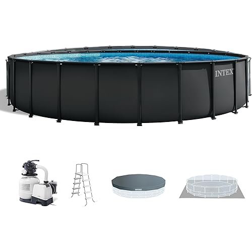 INTEX Ultra XTR Deluxe Round Above Ground Swimming Pool Set: 26ft x 52in - Includes Krystal Clear Cartridge Filter Pump - Easy to Assemble, 26345ST