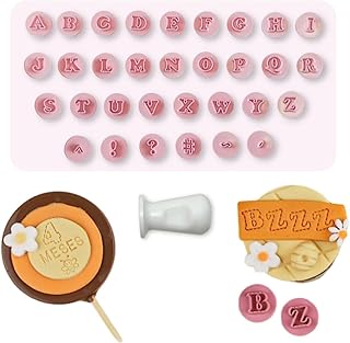 Kit Carimbo Marcador De Doces Brigadeiro Alfabeto Letras Fofas 2cm