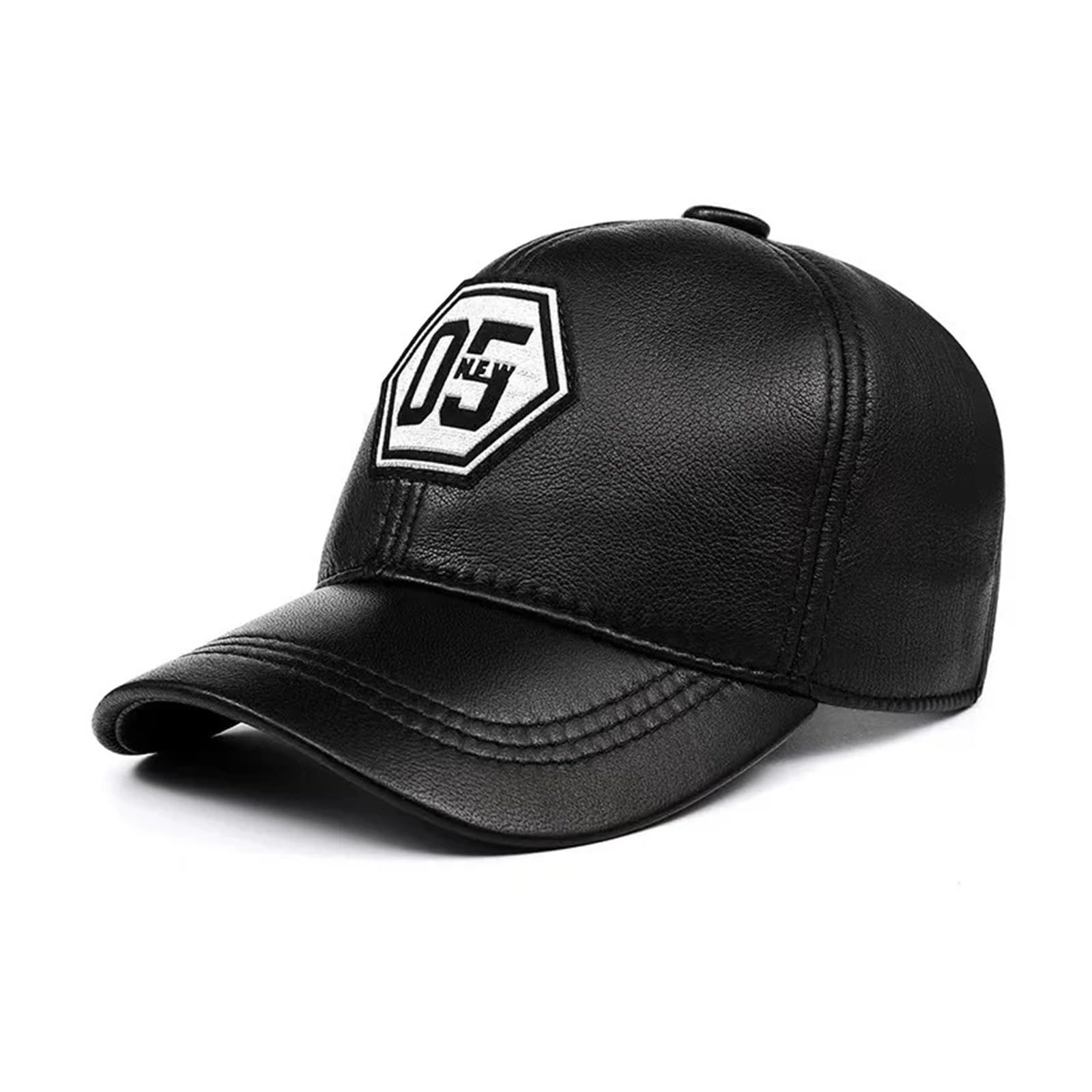 Red Baseball Hat For Men Women Genuine Leather Outdoor Sunshade Embroidered Numeric Letter Dad Caps Fashion