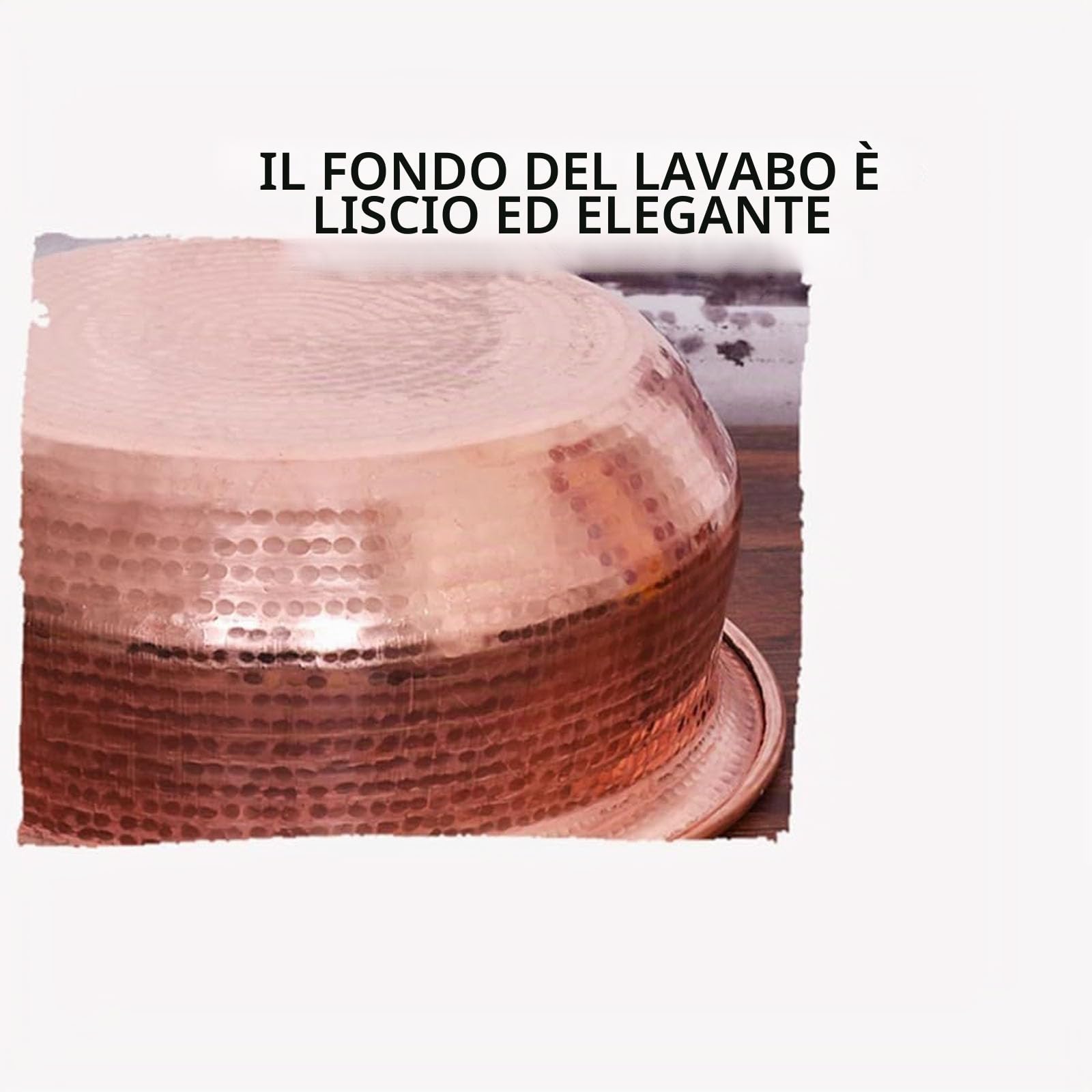 Bacinella In Rame Martellato a Mano, Ciotole Portatili In Rame Per Pedicure, Capacità 8 Litri, Diametro 41 Cm, Il Bordo Della Vasca Adotta Un Design Arricciato Per Celebrazioni Di Matrimoni, Lavaggio