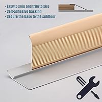 Vista 4 de Grey Transition Strips for Doorways, Metal Entry Ramps 10cm Wide, Carpet/Tile Threshold Reducer for Indoor Balcony Door (Length 85cm)