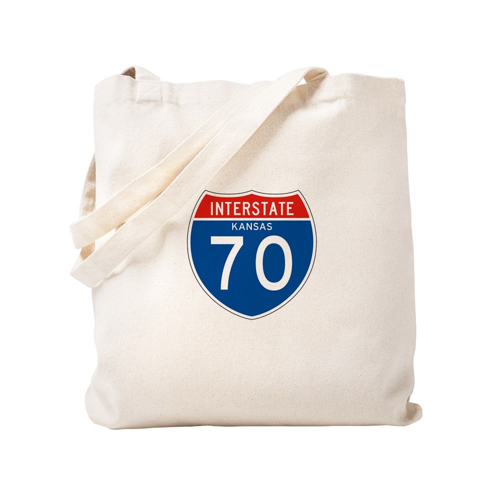 CafePressInterstate 70 KS Tote Bag Natural Canvas Tote Bag, Cloth Shopping Bag
