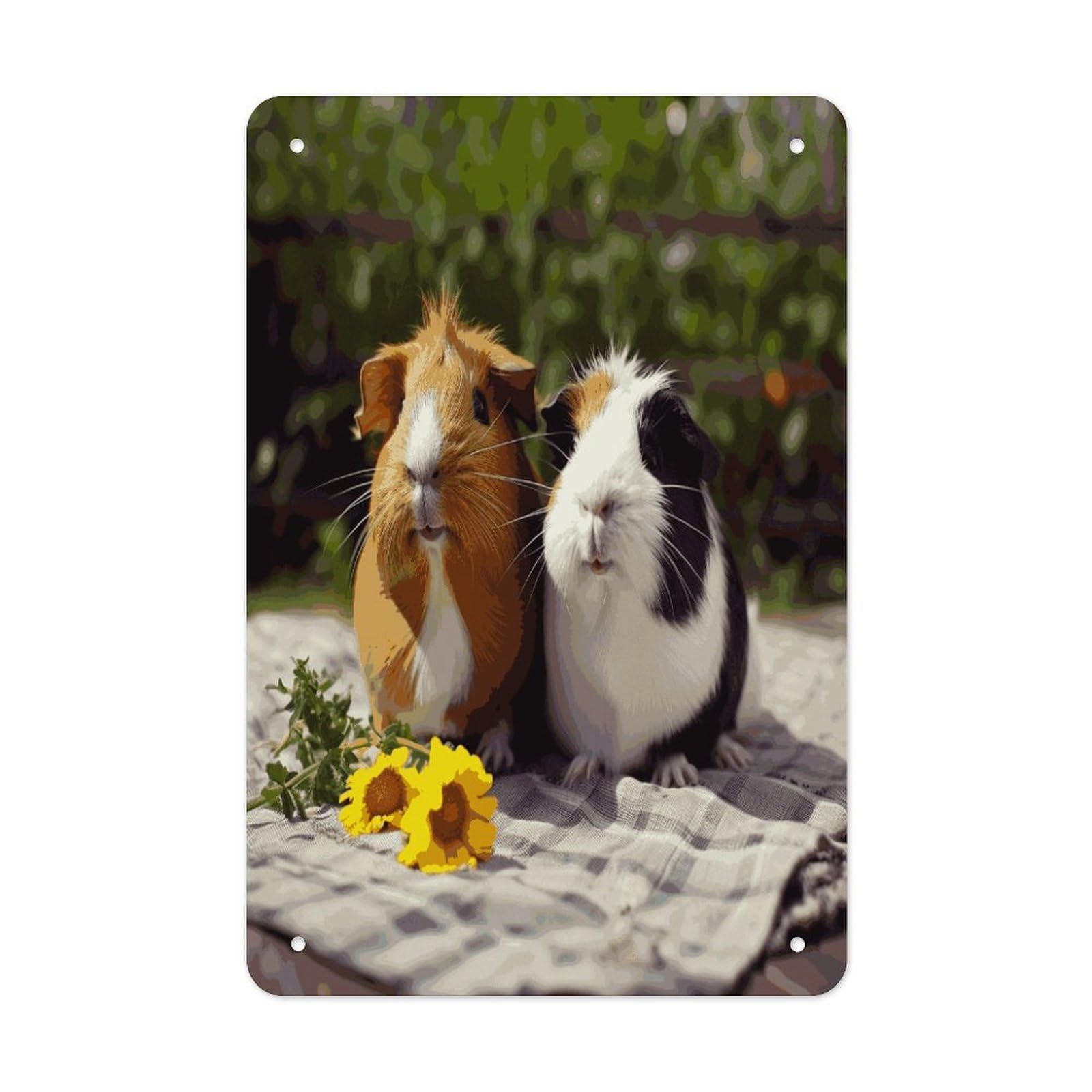 Btcowzrv Style Guinea Pigs Funny Metal Tin Sign Wall Decor Hanging Plaque