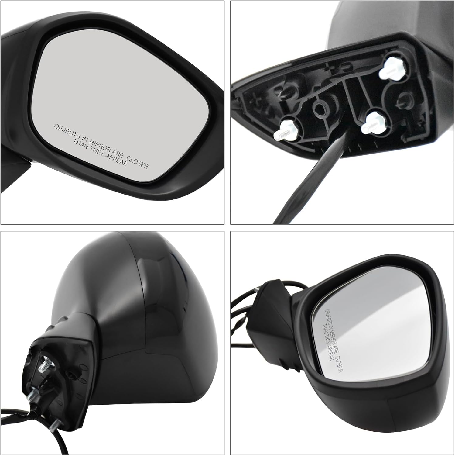 Right Passenger Side Mirror For (2022 2023 2024 2025) HONDA CIVIC（LX/Sport) Sedan/Hatchback With Power Glass, Manual Folding, Match to Crystal Black Pearl Replace#HO1320350 (3 Pins)
