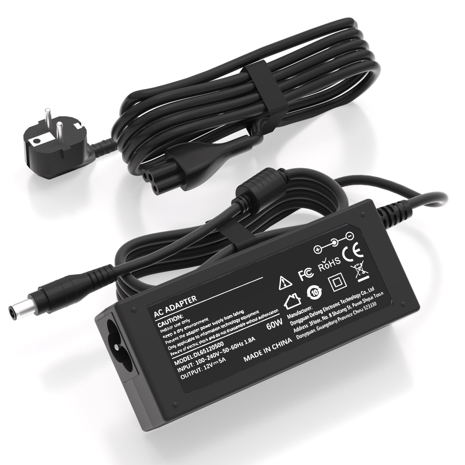Caricabatterie da 12V compatibile con i sistemi NAS Qnap TS-253B TS-109 TS-209 TS-269 TS-221 TS-251 TS-209 Pro TS-220 TS-231P TS-228 TS-212