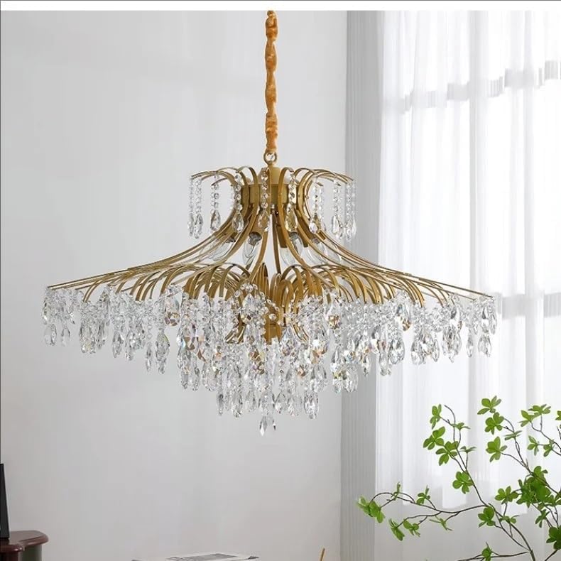 Light Luxury Crystal Light French Retro Living Room Dining Room Bedroom Chandelier American Style Simple Atmosphere,for Decoration