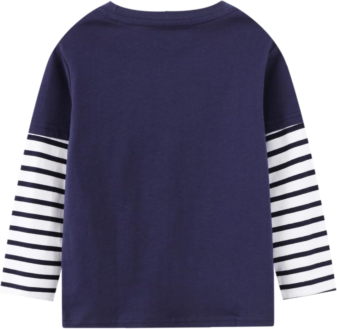 Toddler Baby Boy Embroidered Graphic Long Sleeve T-Shirt Excavator Tops Kids Striped Tees for 2-7T - Image 3