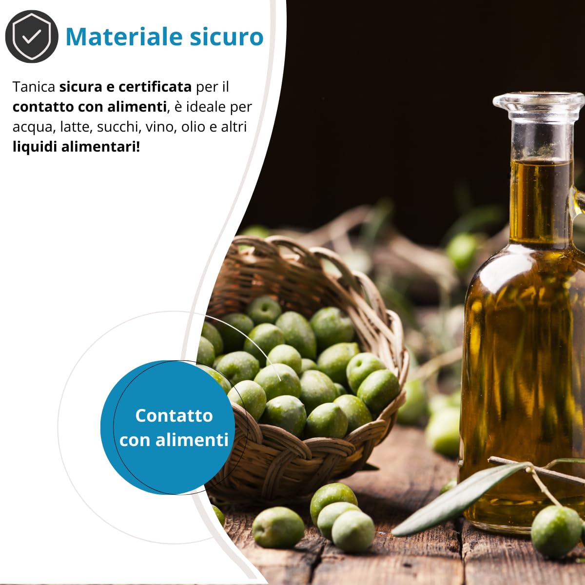 Tomaino Jerrican eau et aliments en plastique, PEHD