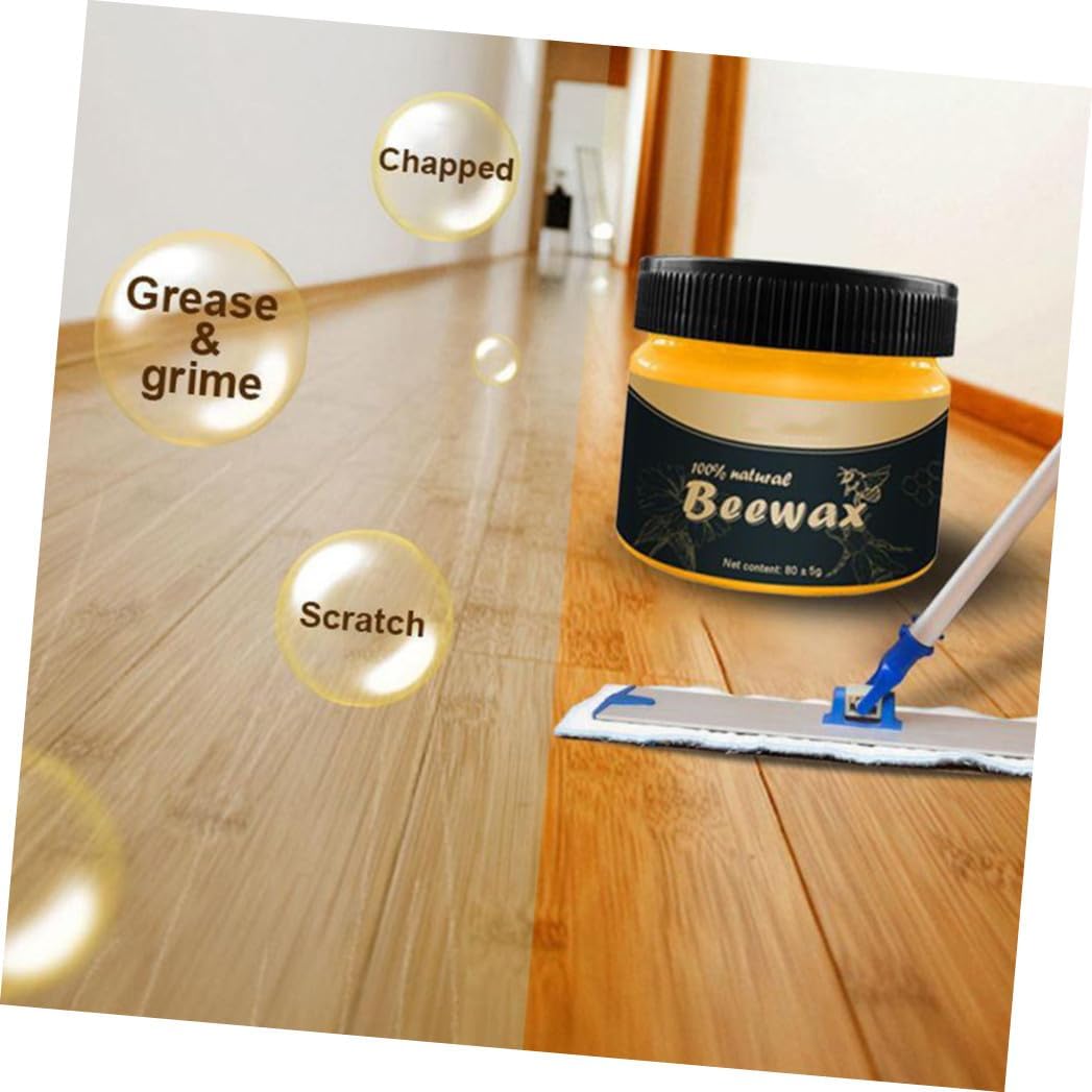ABOOFAN Natural Wood Maintenance Beeswax Polish for Furniture and Floors Wood Seasoning Wax with Towels Food Safe Organic Formula for Home Care and Crack Protection Random Color image 2