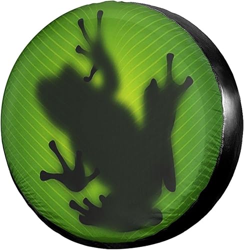 KiuLoam Tropic Frog on Green Leaf - Cubierta universal para neumáticos de repuesto de poliéster, protección solar, impermeable, para jeep, remolque,