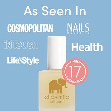ella+mila Ridge Filler Base Coat - Smoothing Nail Treatment, Clear | Ridge-filling base coat; smooths nail surface before color; long-wear; nourishing clear formula; vegan; 0.45 fl oz