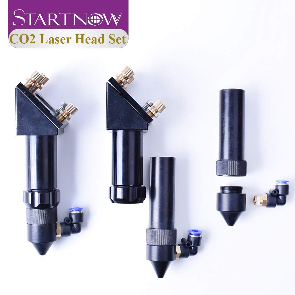 Startnow Set di testine laser CO2 per messa a fuoco a specchio, supporto integrativo per meccanismi di macchine da taglio laser, parti di dispositivi (nero, set A1, A2, A3, A4-63,5)