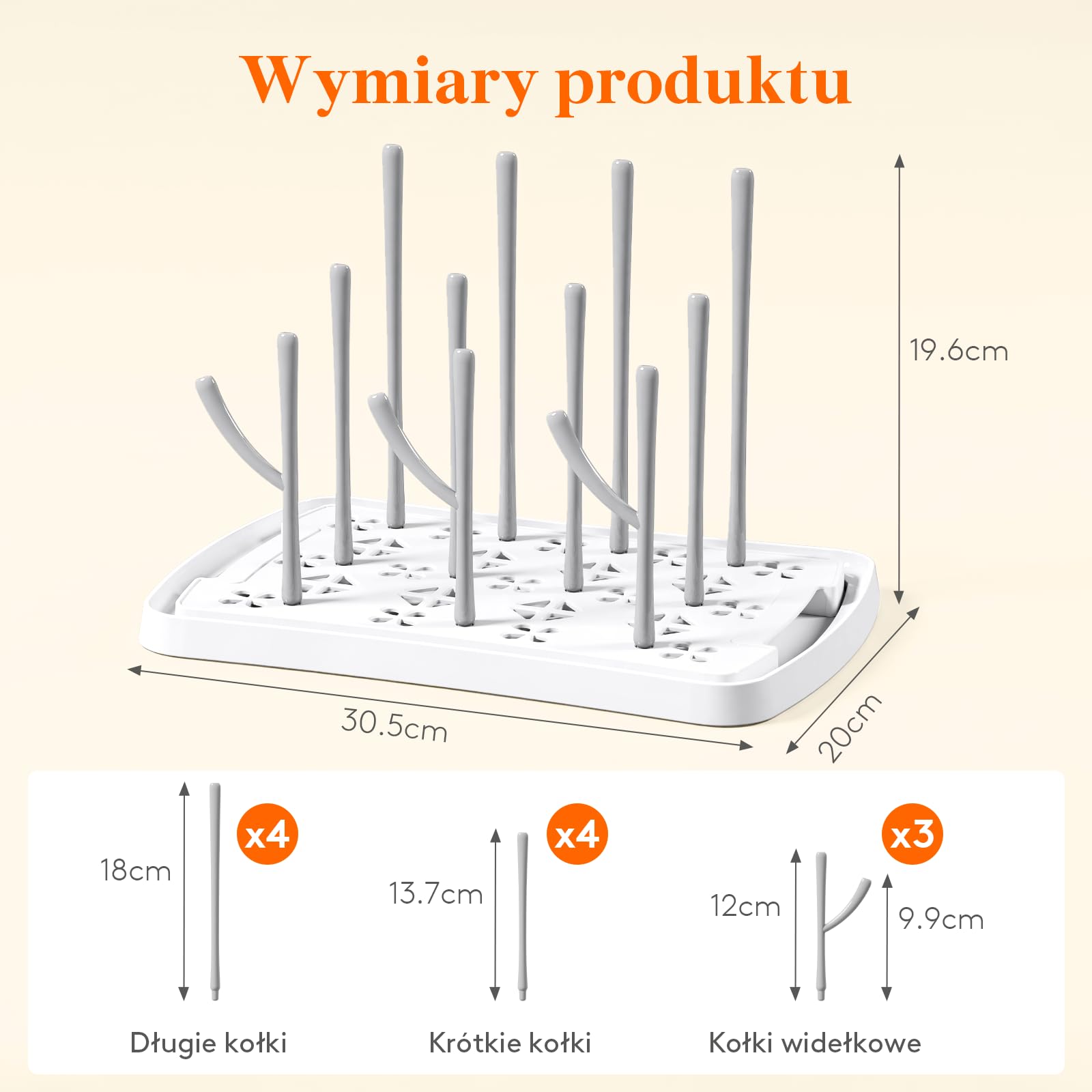 Lifewit Suszarka do Butelek Z Wyjmowaną Tacką Ociekową, Uchwyt na Butelki na Blat Kuchenny, Stojak do Suszenia Butelek Kubków Smoczków Części Laktatora Akcesoria Dla Niemowląt