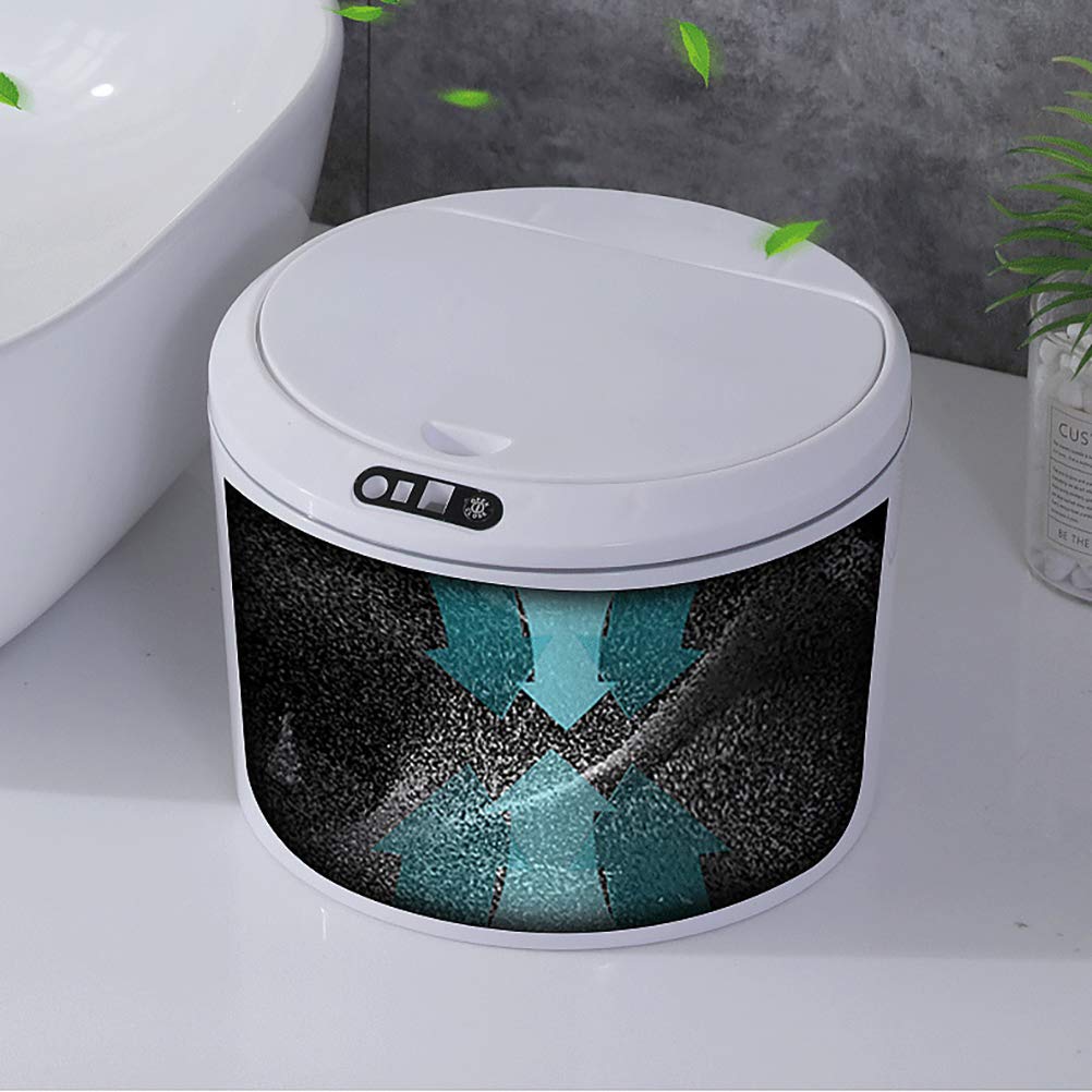 Qcwwy Desktop-Sensor-Mülleimer, Berührungsloser Automatischer Mini-Abfallkorb mit Deckel Intelligenter Elektrischer Induktions-Mülleimer für Büro-Desktop-Nachttisch-Kaffeebar