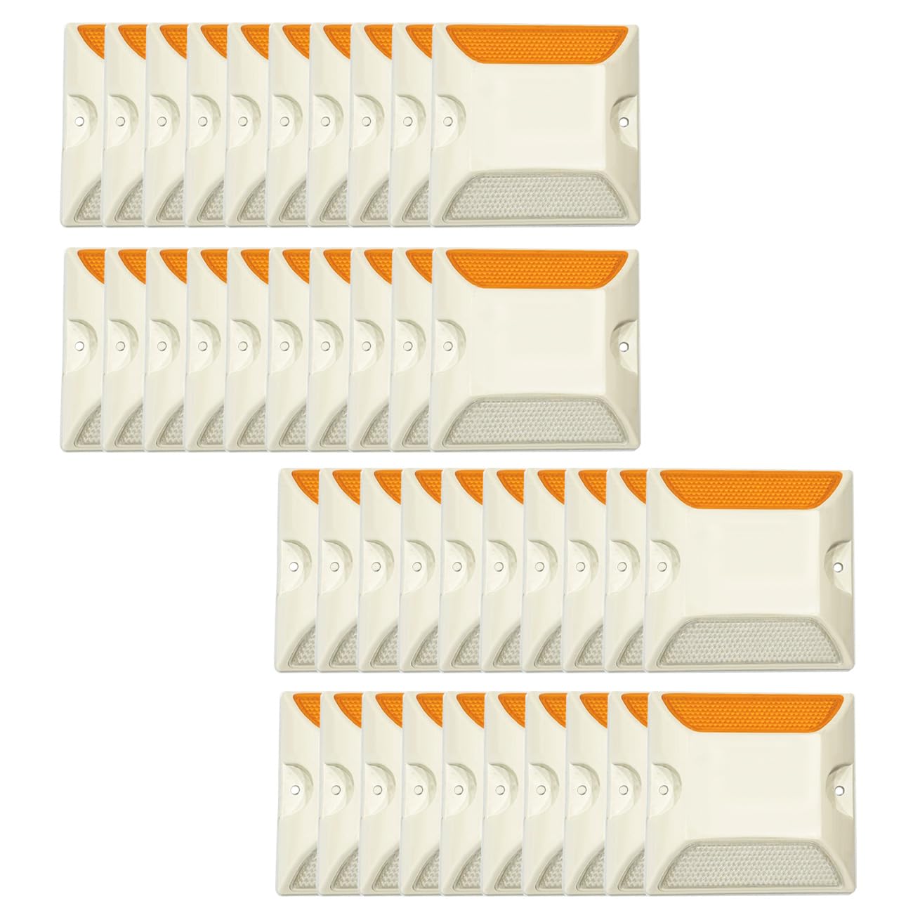 Driveway Markers Reflectors 4x4 inch, 40 Pack Commercial Reflective Road Reflectors Pavement Markers Studs Ground Markers for Driveway Entrance Road Highway Street