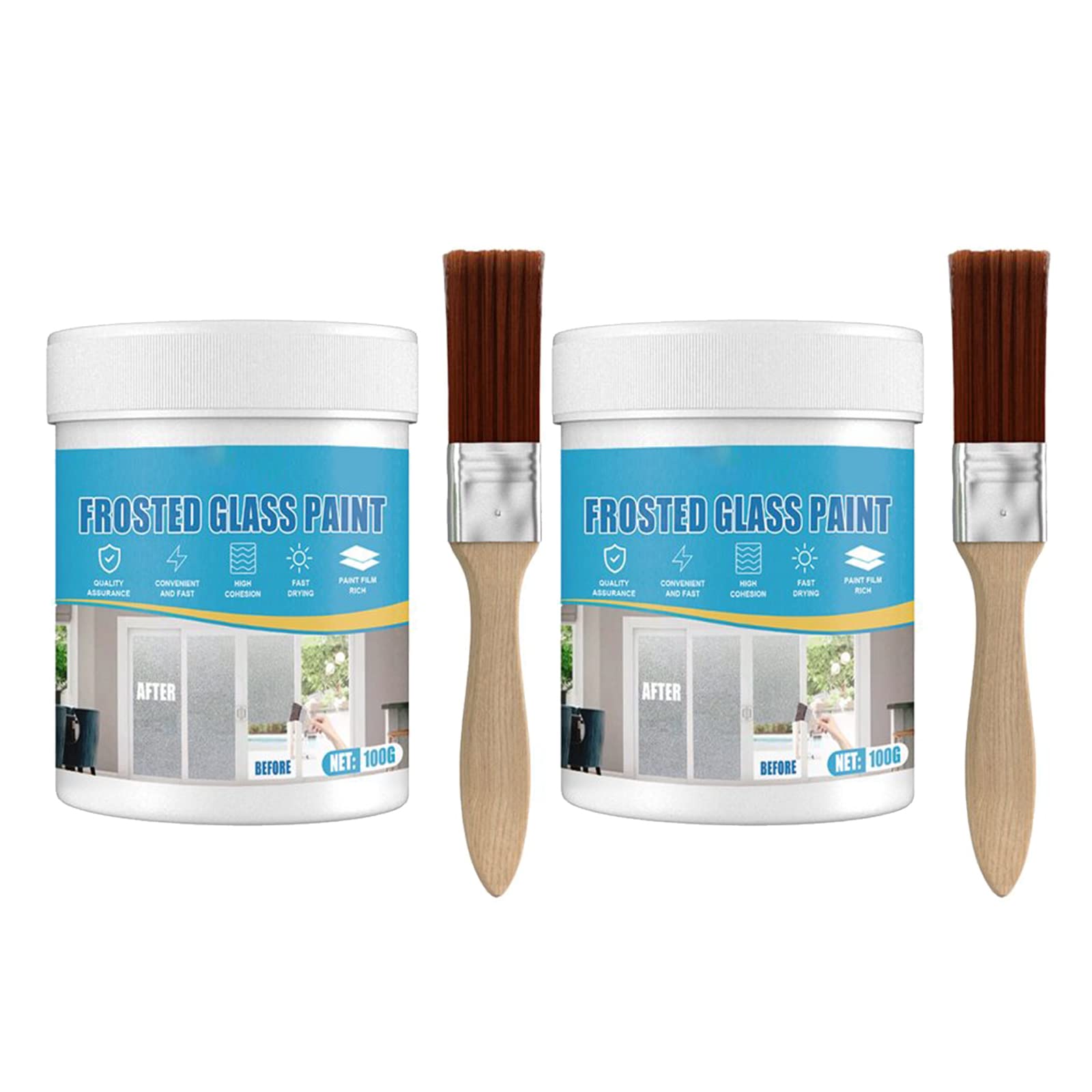 Door and Window Shading Frosted Glass Paint, Hazy Frosted Glass Spray Paint, Waterproof & UV Resistant, Specialty Window Privacy Spray, for All Smooth and Flat Glass Surfaces (2 Pack)