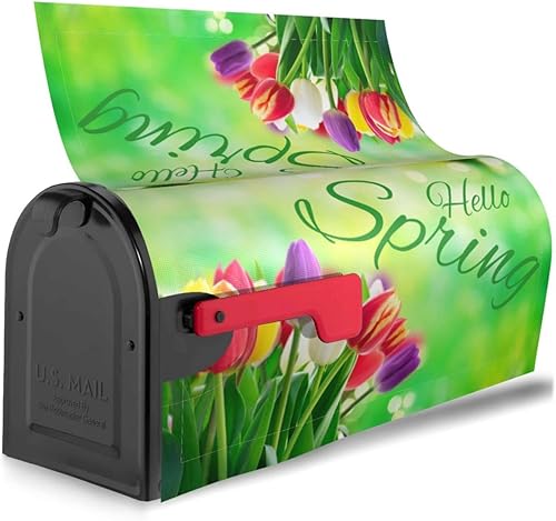 Miniatura 137 de Divertido gnomo de verano para conducir coche y girasol, cubierta magnética para buzón, patrón a cuadros, para decoración del hogar, jardín, 21 x 18