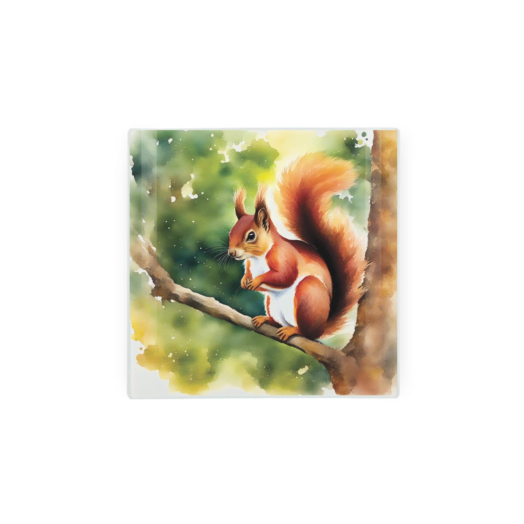 Red Squirrel Hot Pot Stand Trivet, British Wildlife Art Glassware Gift/Present