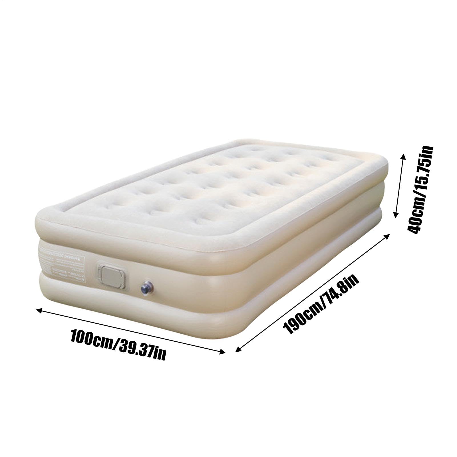 Mattress gonflable de camping, matelas aérienne de camping pour tentes,Matelas de camping épaissi le lit double de camp d'auto-inflation | Tapis de luxe avec une pompe intégrée pour l'extérieur et les