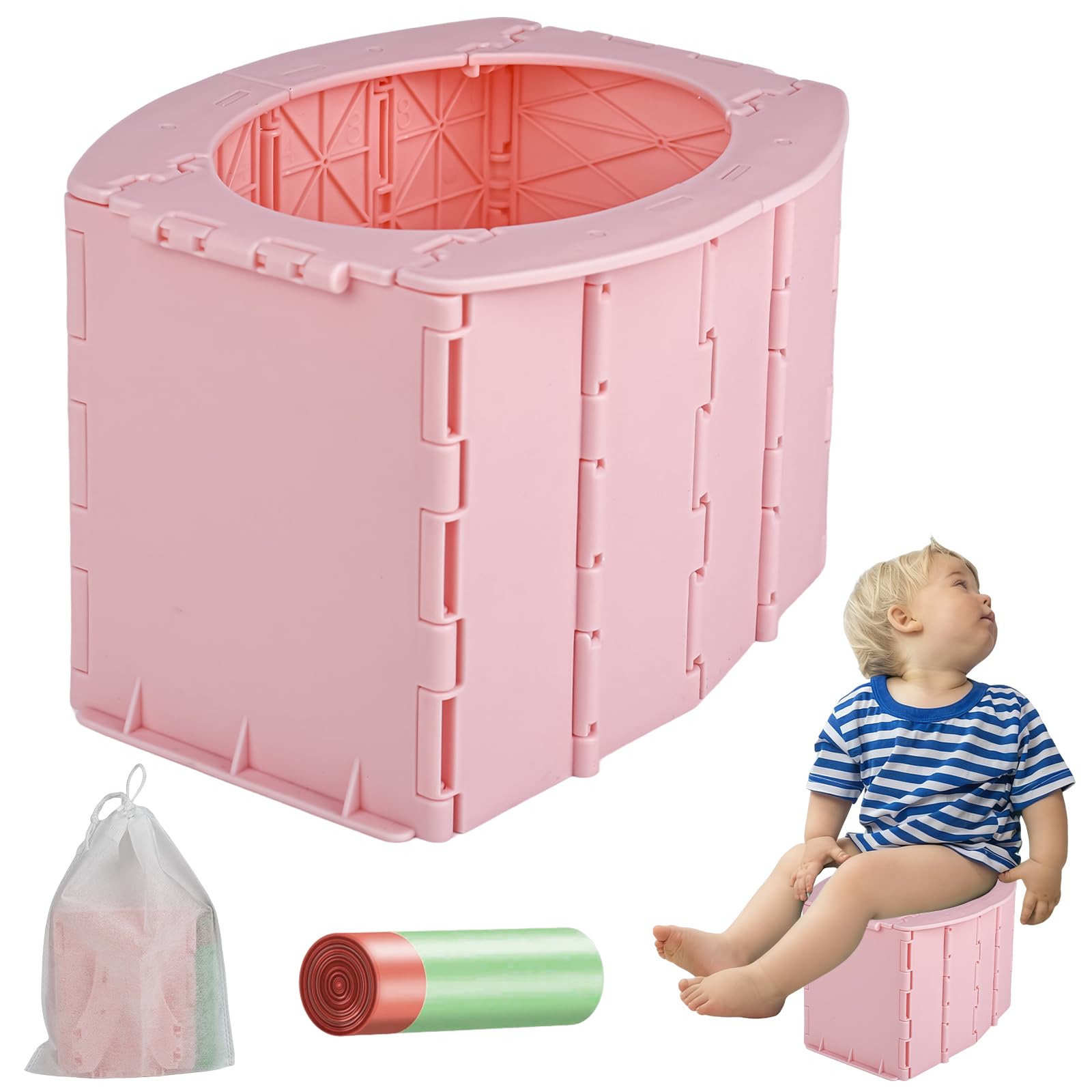 YYTECH Töpfchen für Kinder, Töpfchen für Unterwegs, Faltbares Töpfchen Kinder Tragbare Kindertoilette Reisetöpfchen Faltbar mit Aufbewahrungstasche Baby Potty Klapptoilette für Enfant