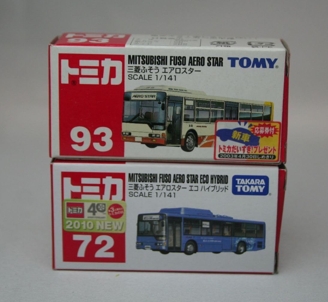 Amazon.co.jp: 2台 トミカ 72 三菱ふそう エアロスター エコ