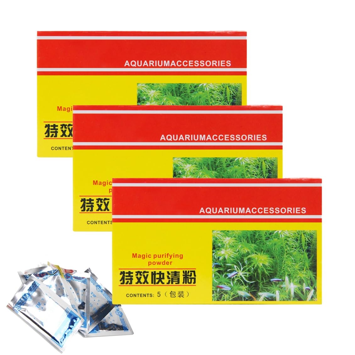 Aquarium Purifying Powder - NCF Magic Purifying Powder for Aquarium,Aquarium Cleaning Tool,Maintain Crystal-Clear Water (Size : 3PCS)