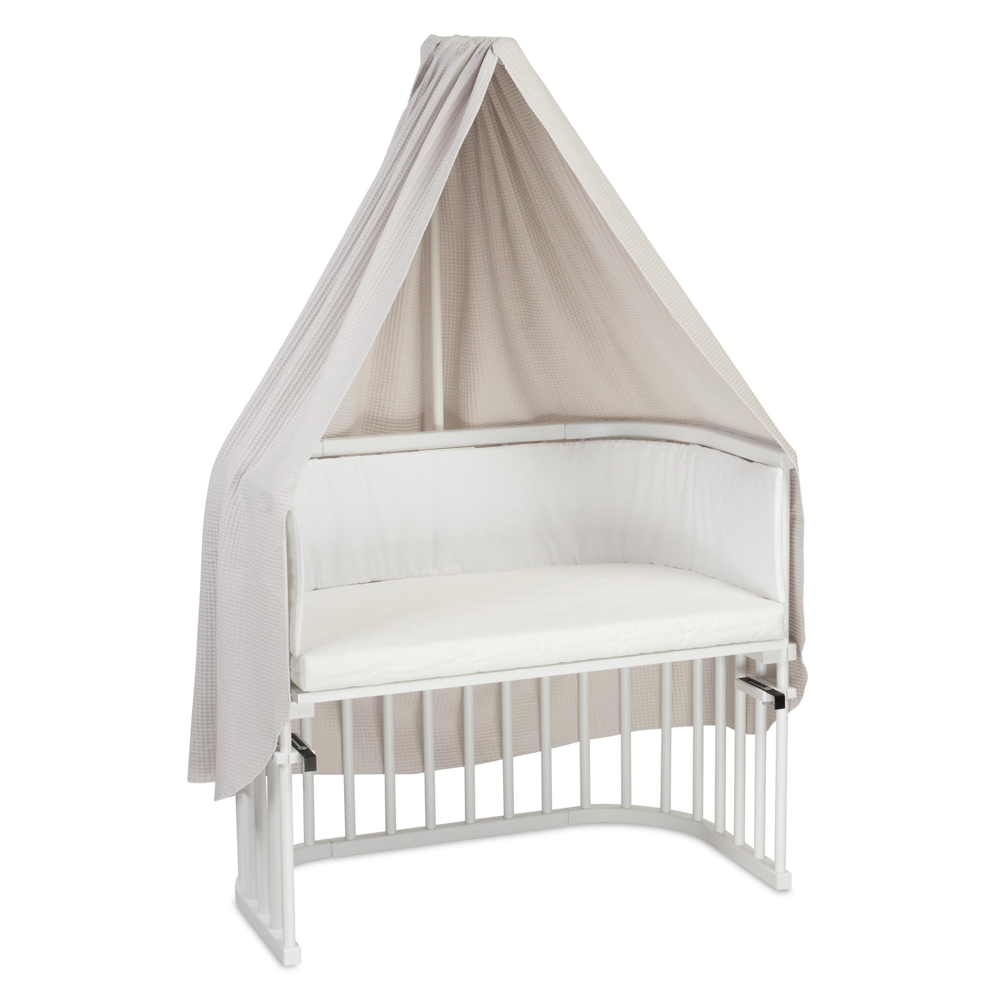 babybay Himmel Waffle Piqué for Mobile Holder Suitable for All Models up to 96 cm in Length, White/Grey