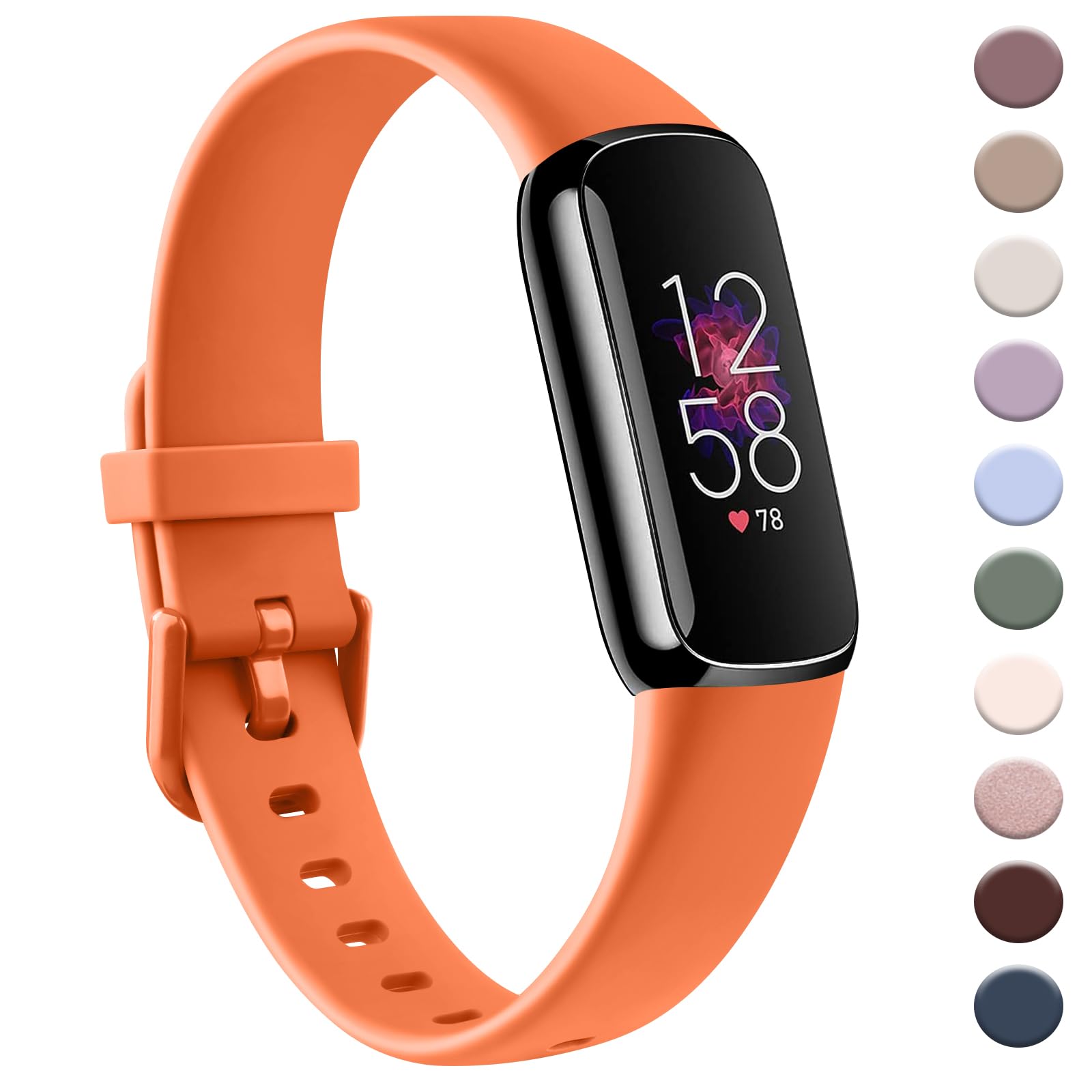 AK Sport Band Compatible with Fitbit Luxe Bands for Women Men, Soft Silicone Replacement Sport Straps Wristbands for Fitbit Luxe Fitness and Wellness Tracker