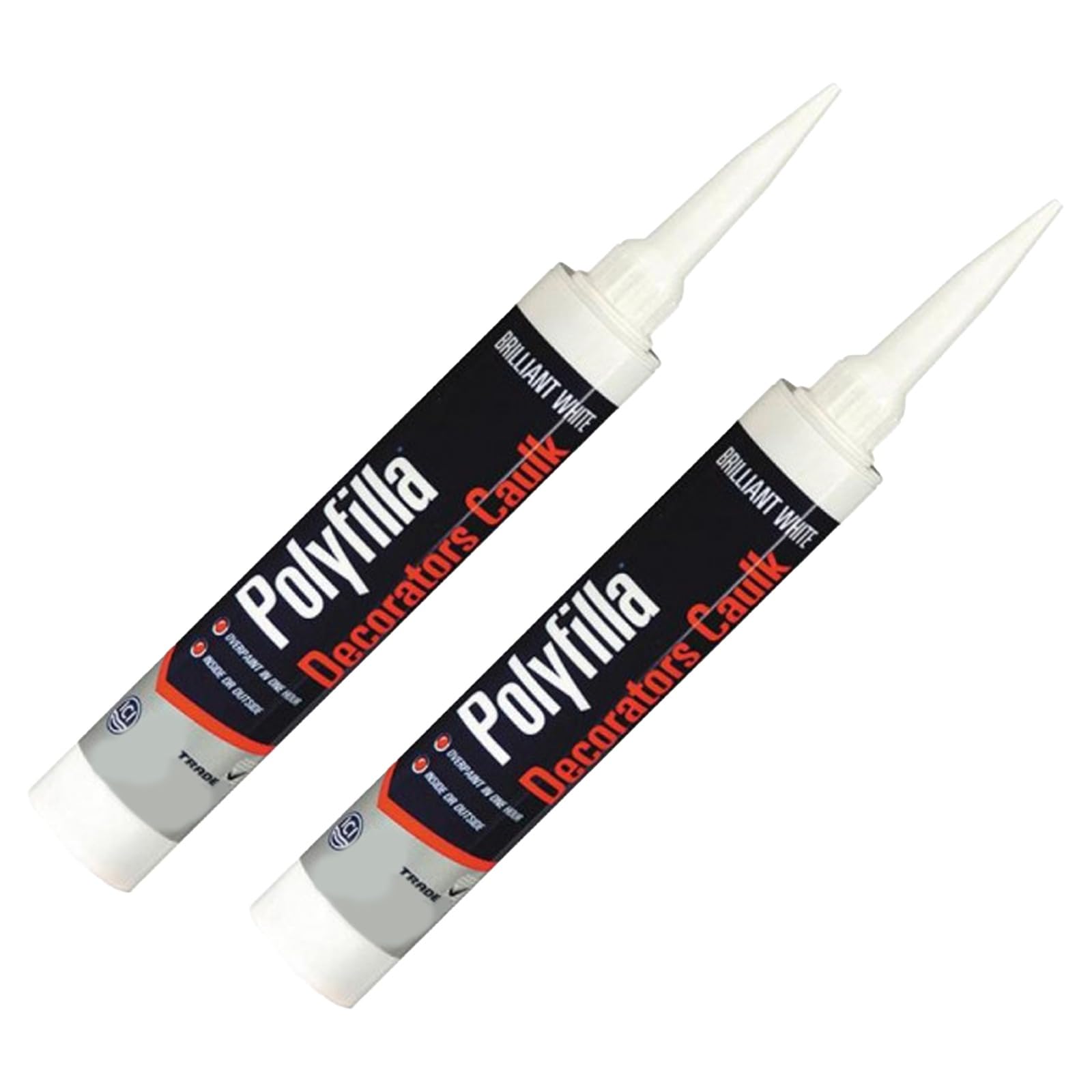 UHR Decorators Caulk, Fast Drying Formula, 290ml (Brillilant White, 2 Pcs)