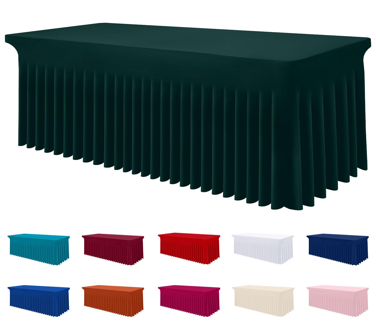 Photo 1 of *GREEN* Smiry Spandex Elastic Fitted Table Cloth Skirt for 6FT Rectangle Table