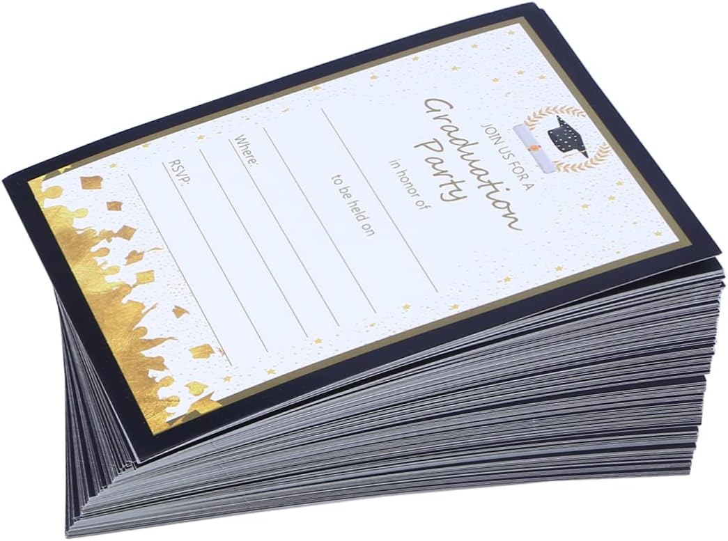 MERRYHAPY Graduation Invitation Cards Advice 48pcs Graduation Party Favors Elegant Decor