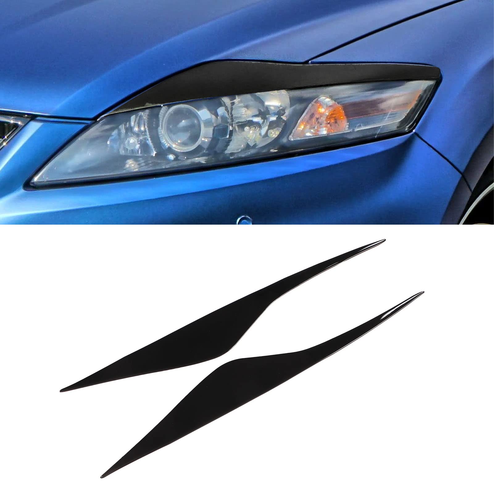 Osłona Brwi Reflektora, 2 Szt. Reflektorów Brwi Czarna Latarka Czołowa Odporna na Zużycie Zamiennik dla Mondeo MK4 2007-2013