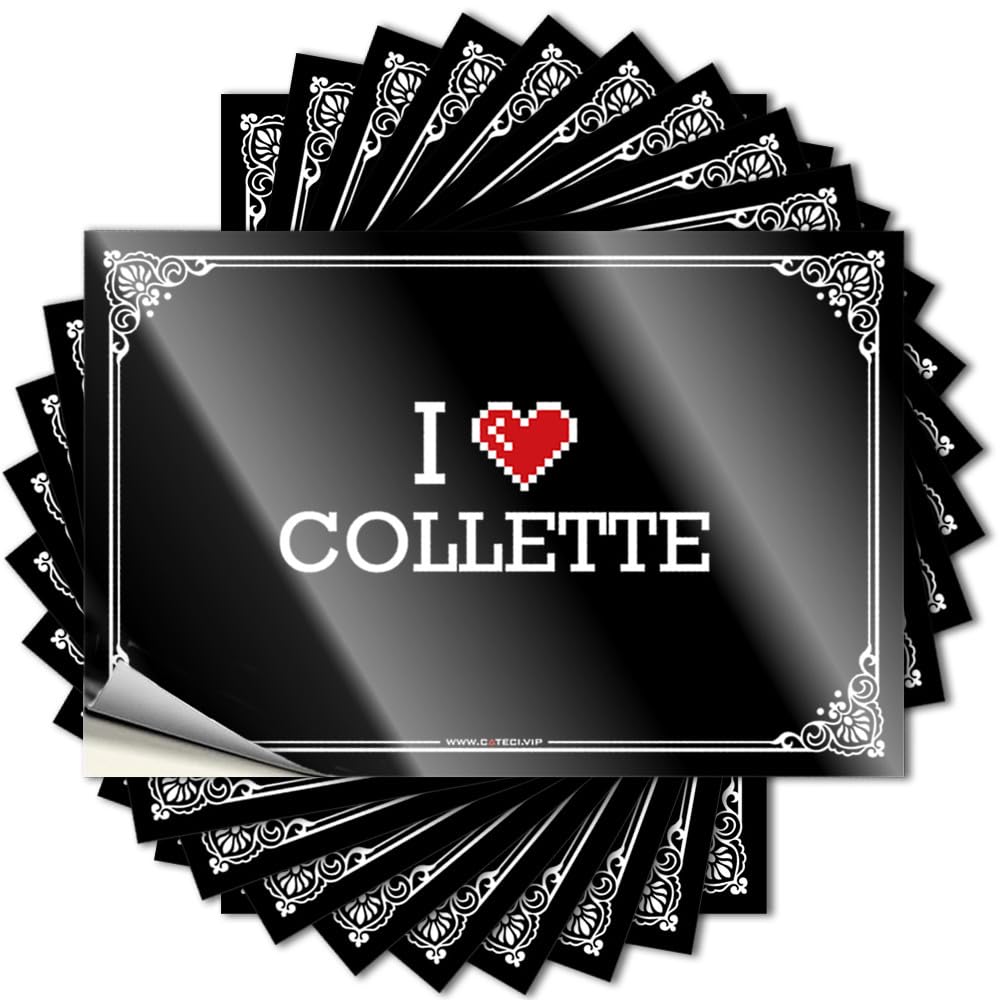 I Love Collette Sweet Decals | Outside Decorations for Porch Waterproof Vinyl Hard Teens Removable Decal Peel Stick(6X9CM)