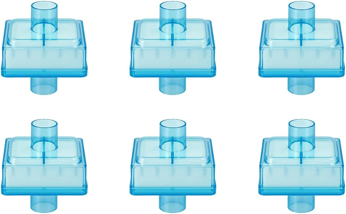 Nispira CPAP Inline HEPA Filters, Compatible with BiPAP and CPAP Machines, Fit DreamStation Standard Tubing (22mm) and Machine Outlet (25mm), 6 Pack