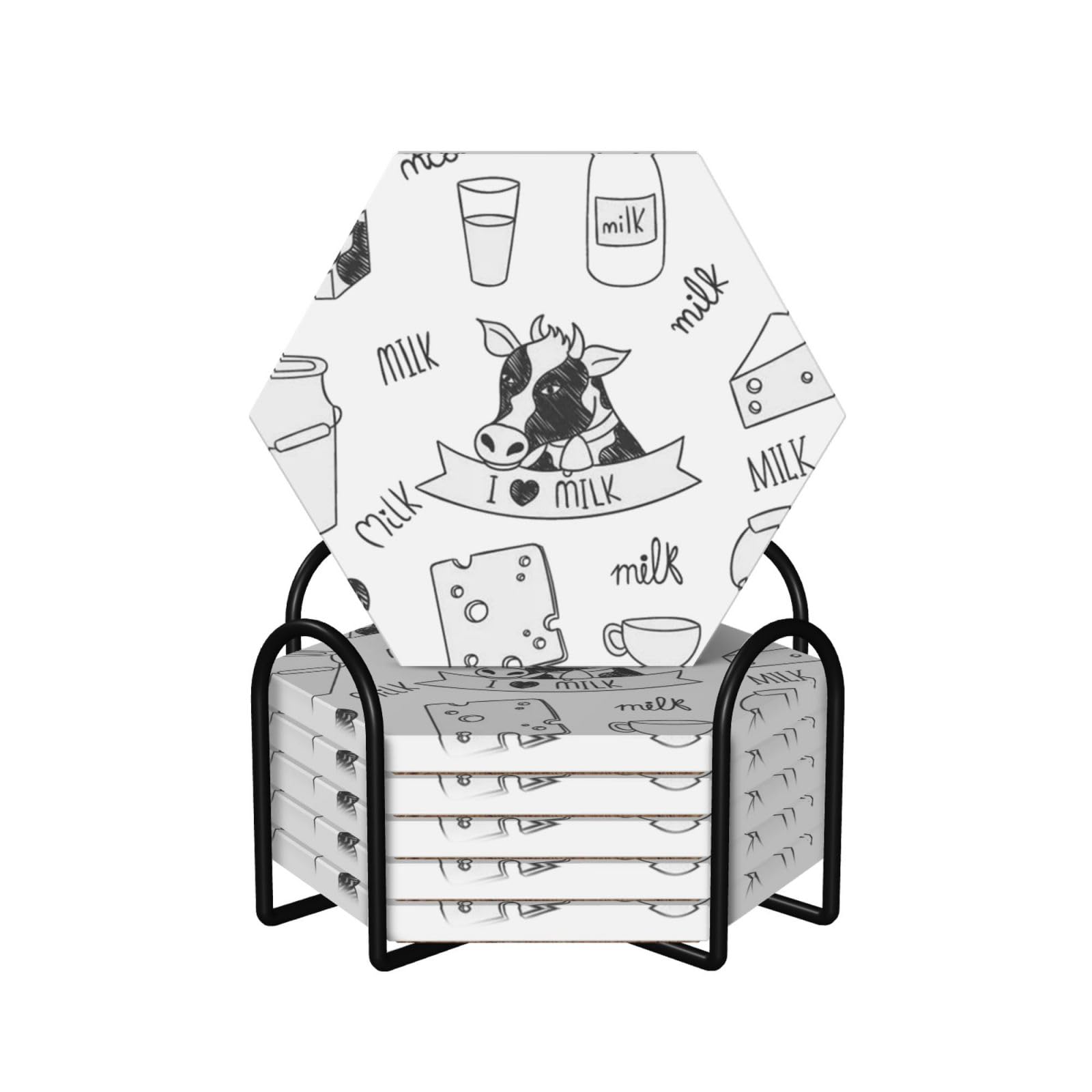 Dessous de verre de bureau absorbant en céramique pour tasse et cuisine
