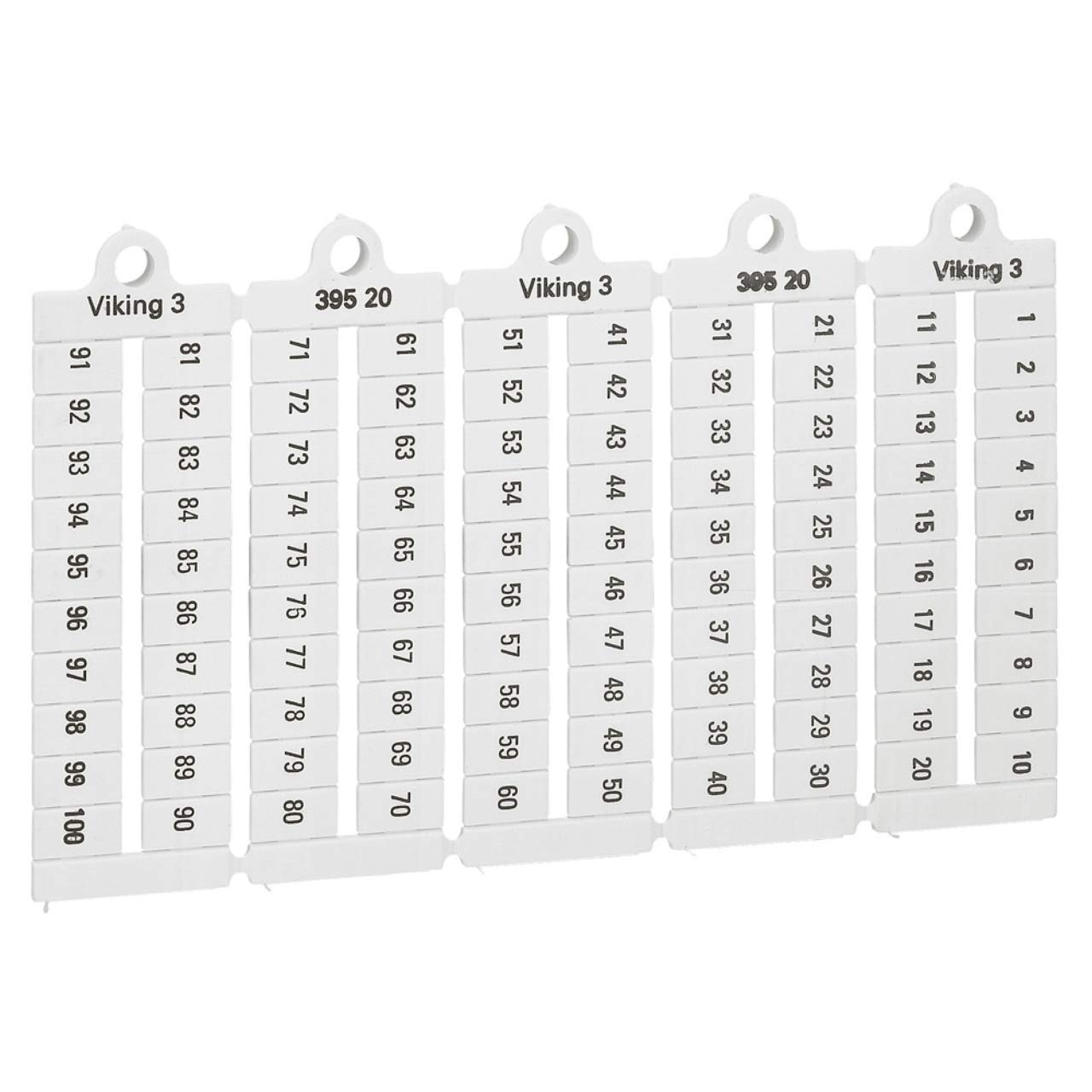 039520 Legrand - Plaque De Repères Pour Bloc De Jonction Viking 3 - Pas 6mm - Chiffres 1 à 100