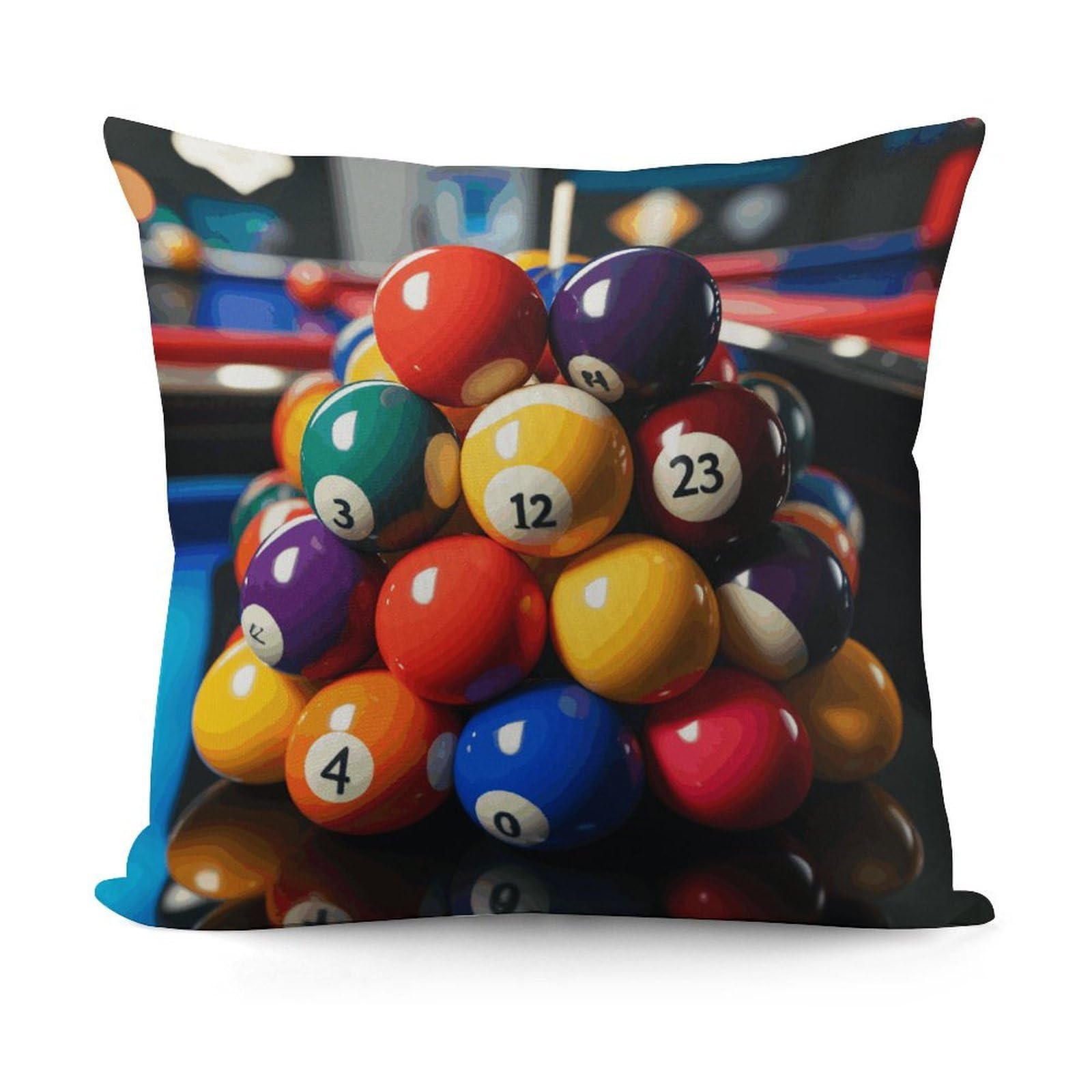 VstaDank Color Billiards Throw Pillow Covers Fade-Resistant Removable Pillowcase Square Cushion Case Cozy Pillow Case Breathable Pillow Protector Soft Pillow Shams 18"x18"