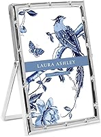 Vista 11 de Laura Ashley Marco de fotos de metal de bambú plateado de 8 x 10 pulgadas (vertical) con soporte de caballete extraíble, hecho para mesa, encimera