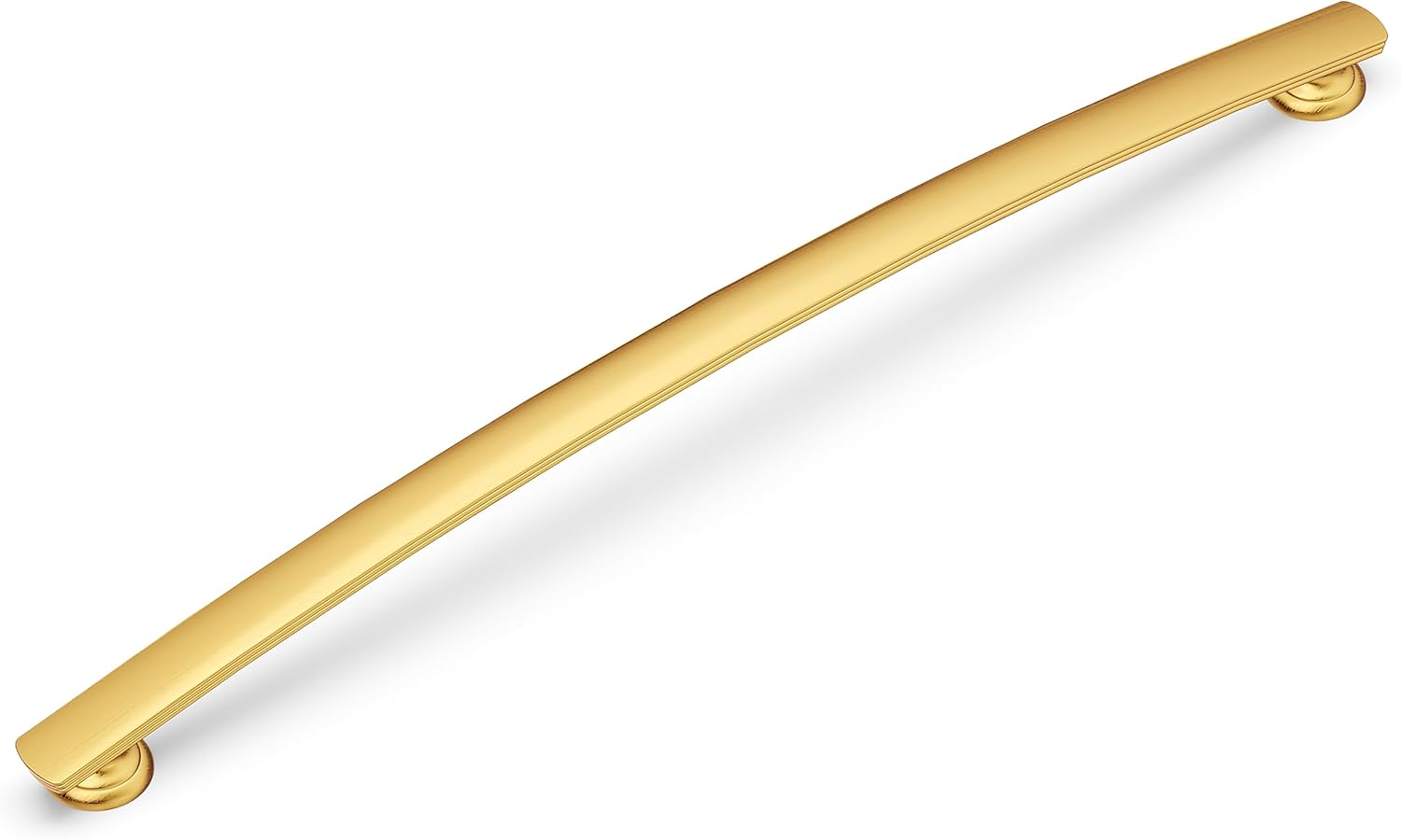 Hickory Hardware 1 Pack Solid Core Kitchen Cabinet Pulls, Luxury Cabinet Handles, Hardware for Doors & Dresser Drawers, 12 Inch Hole Center, Brushed Golden Brass, American Diner Collection