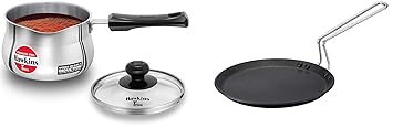 Hawkins Stainless Steel Induction Compatible Tpan with Glass Lid, Capacity 1.5 Litre, Thickness 4.7 mm & Futura Aluminium Nonstick Induction Compatible Flat Tava, Diameter 30 cm, Thickness 4.88 mm