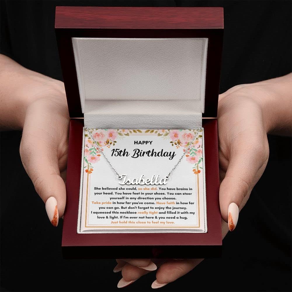FG Family Gift Mall Quinceanera Gifts For A 15 Year Old Girl Gifts For 15th Birthday Gift Ideas For Teen Girls Necklace Jewelry with Message Card And Gift Box