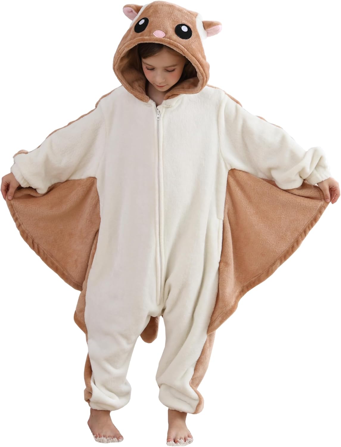DELEY Unisex One Piece Animal Adult Flying Squirrel Onesie, Animal Pajamas Halloween Cosplay Costume for Women and Men - Image 4