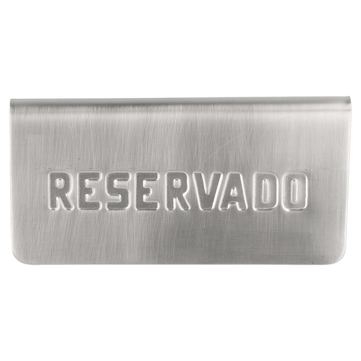 García de Pou 179.16 Placa para Mesa Reservado, 12 x 5.4 x 5.9 cm, Set de 100, Plateado
