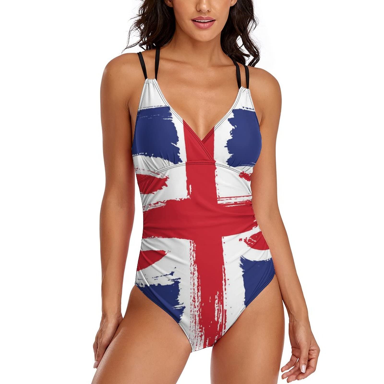 Lurnise Women's Multi1 1 Piece Bikinis Union Jack British England Flag Swimwear One Pieces Bathing Suits