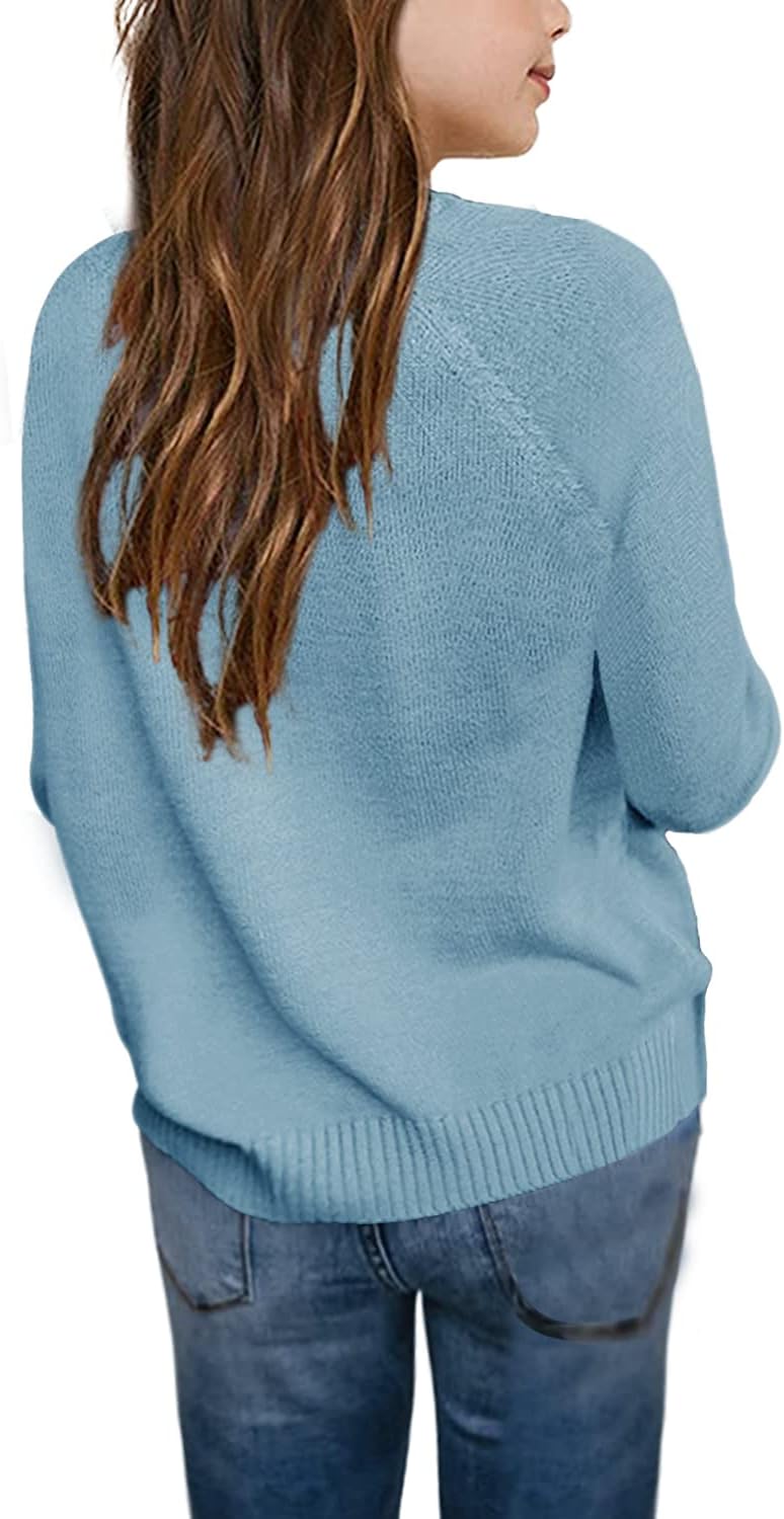 Batermoon Girls' Pullover Sweaters Long Sleeve Cute Heart Pattern Crewneck Knit Jumper Tops - Image 2