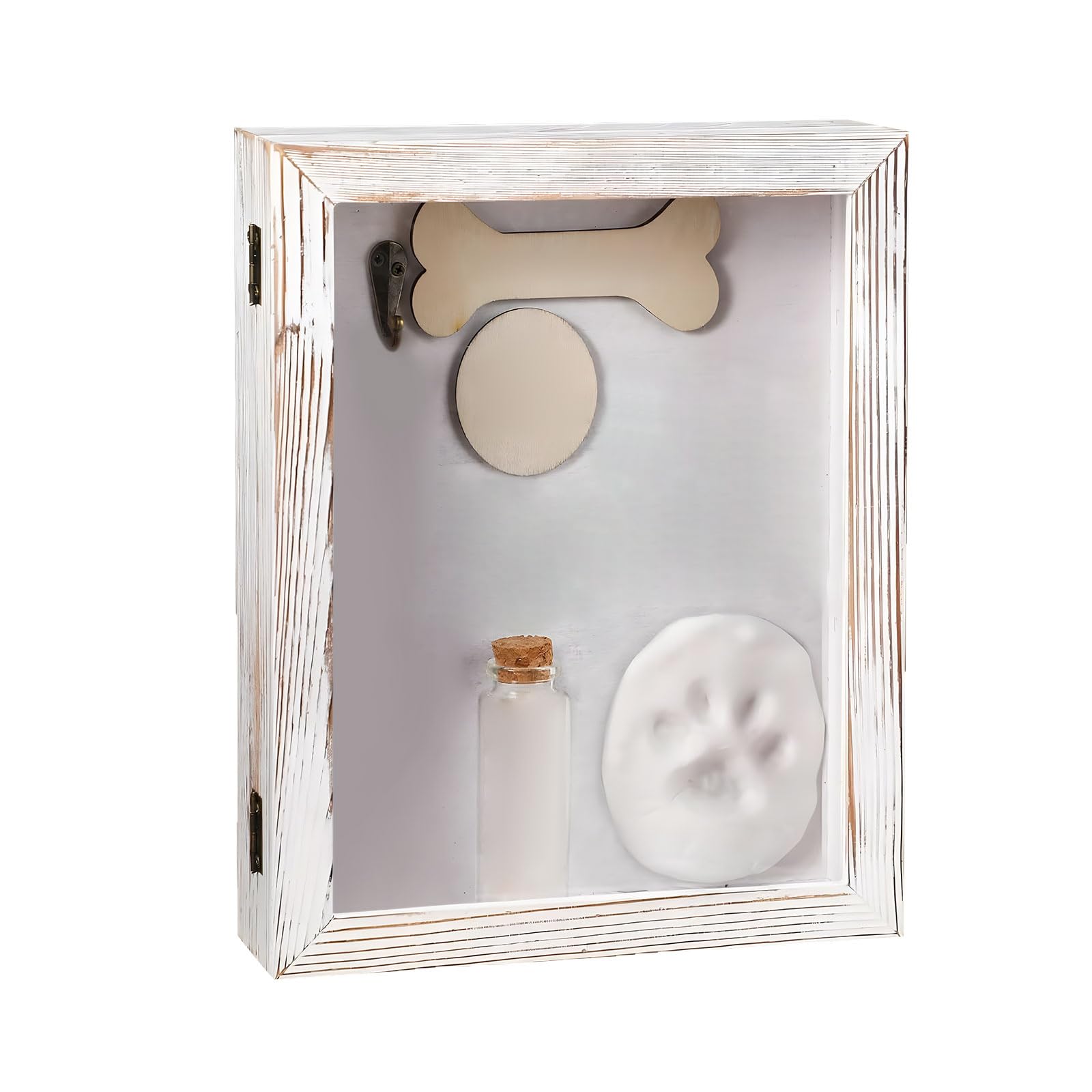 Pet Cenotaph Wooden Photo Frame with Convenience Plan and Artifact Display Tomcatties Canines Small Animals Handcrafted Pet Memorial Display Wooden Photo Frame Collar Holder Tool Access Cats Dogs